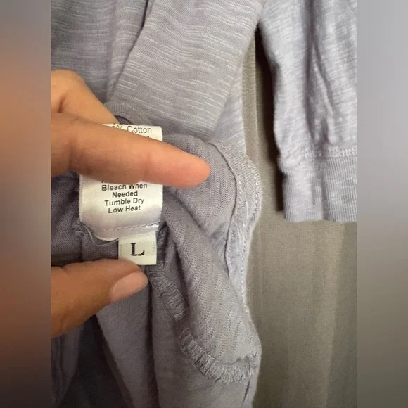 WILT Made in USA Heather Gray Scoop Neck 3/4 Sleeve 100% Cotton Top - Picture 7 of 10